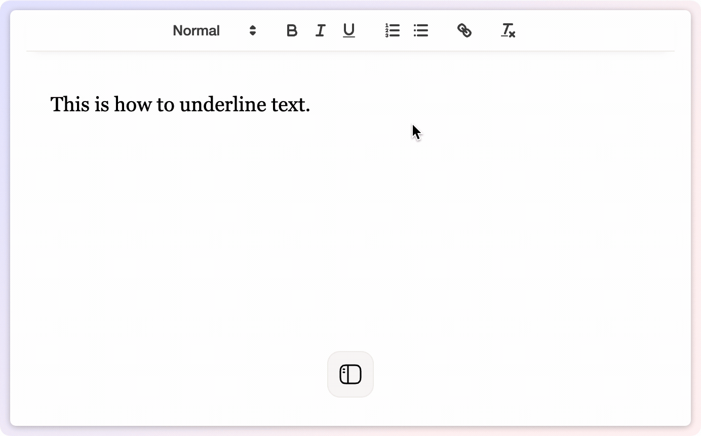 How to underline text in Online Writing App